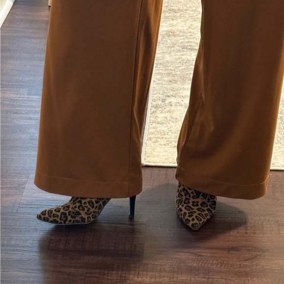 Leopard Sock Heel Booties - Picture 2 of 8